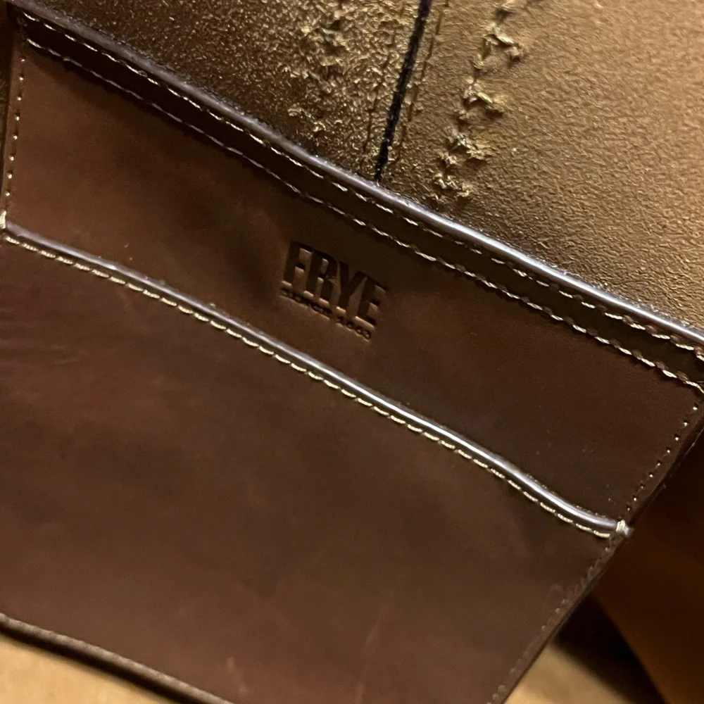VERY RARE - FRYE Women's Ilana Color Block Bucket Hobo Leather Bag, Cognac Multi - Picture 9 of 13